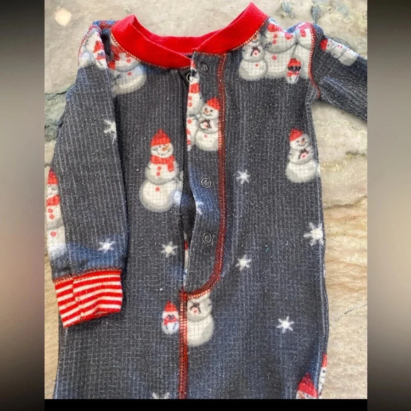 Pj salvage snowman one piece pajamas 3-6 months - Picture 4 of 8